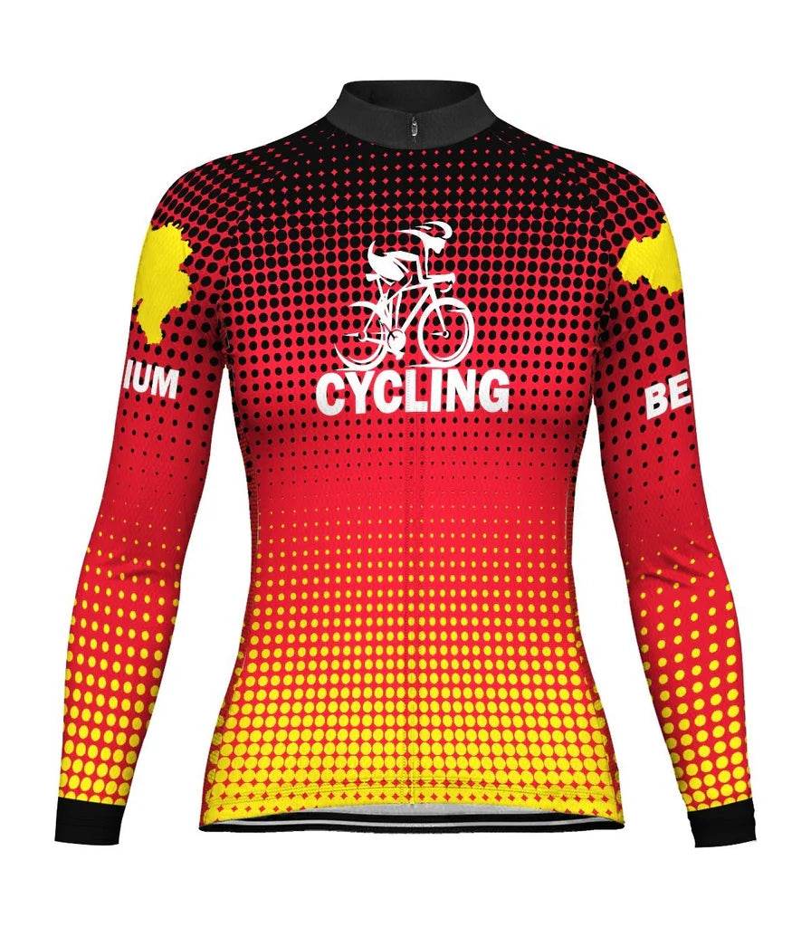 Customized Belgium Women's Cycling Jersey Long Sleeve