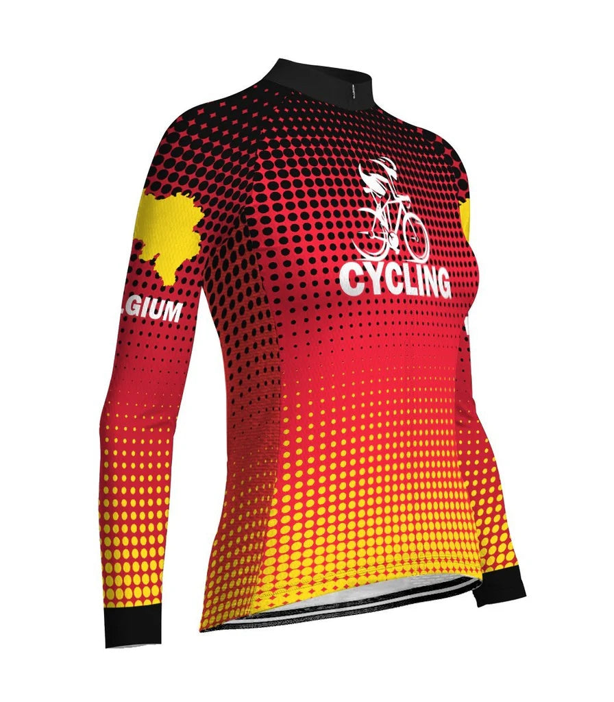 Customized Belgium Women's Cycling Jersey Long Sleeve
