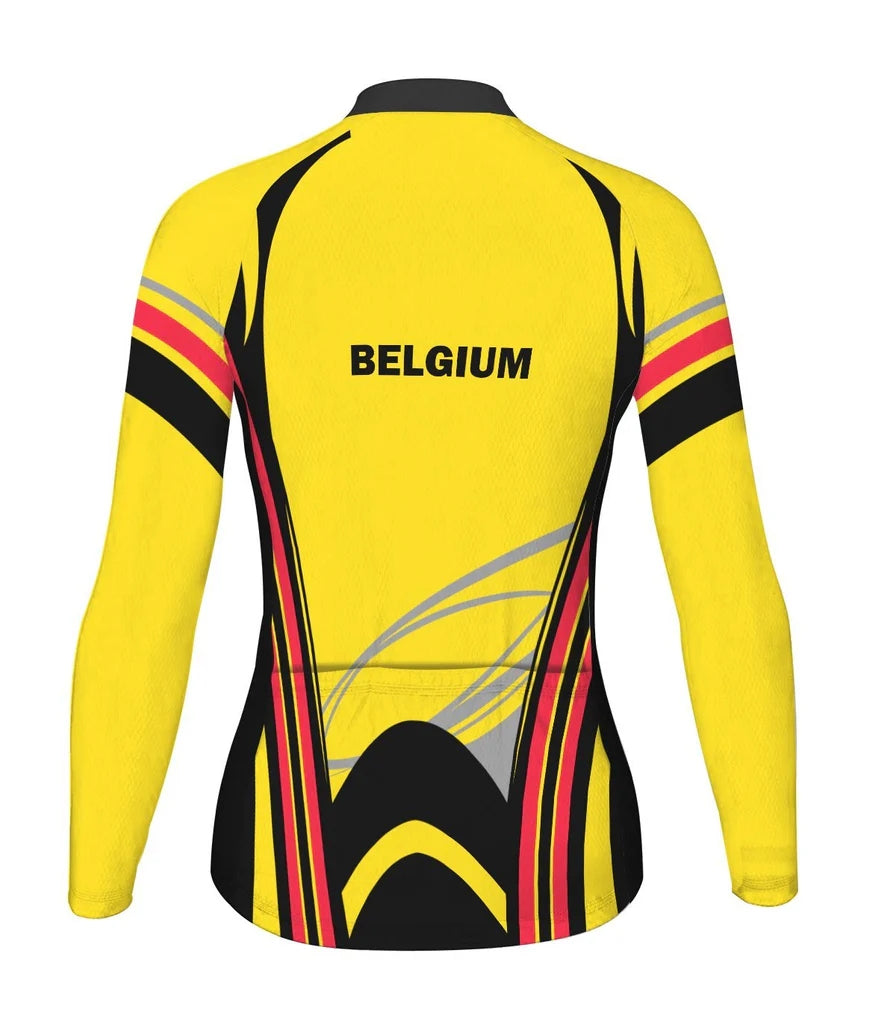 Customized Belgium Women's Cycling Jersey Long Sleeve