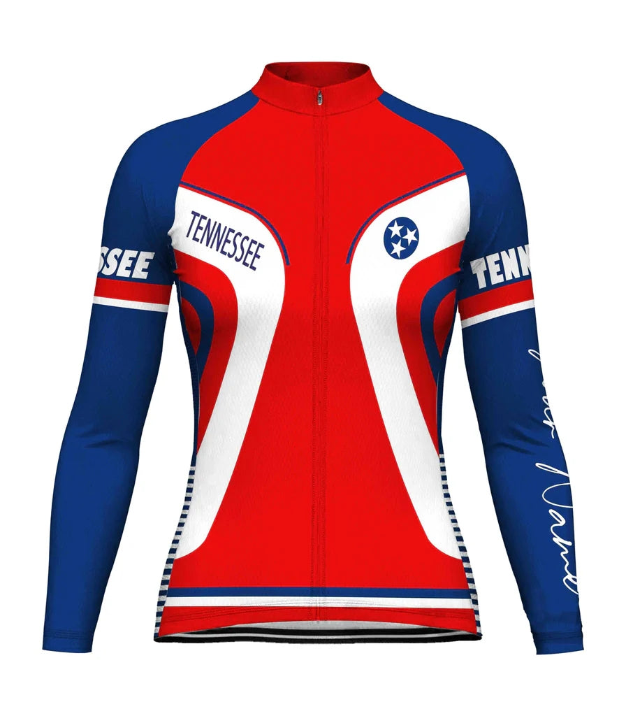 Personalize Tennessee Women's Cycling Jersey Long Sleeve