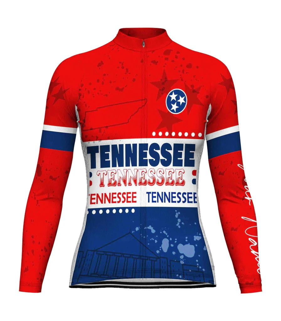 Personalize Tennessee Women's Cycling Jersey Long Sleeve