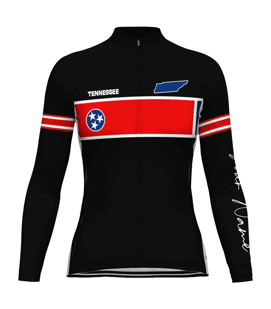 Personalize Tennessee Women's Cycling Jersey Long Sleeve