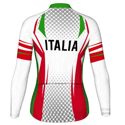 Custom Italia Women's Winter Thermal Fleece Cycling Jersey Long Sleeve