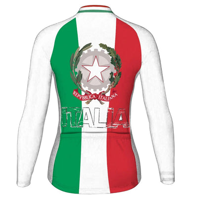 Custom Italia Women's Winter Thermal Fleece Cycling Jersey Long Sleeve