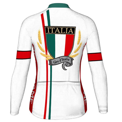 Custom Italia Women's Winter Thermal Fleece Cycling Jersey Long Sleeve