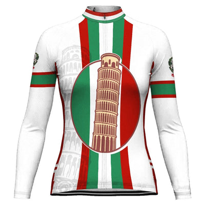 Custom Italia Women's Winter Thermal Fleece Cycling Jersey Long Sleeve
