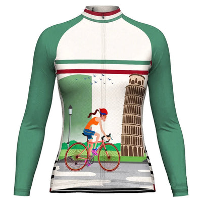 Custom Italia Women's Winter Thermal Fleece Cycling Jersey Long Sleeve