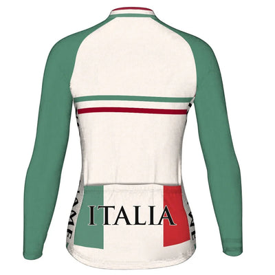 Custom Italia Women's Winter Thermal Fleece Cycling Jersey Long Sleeve