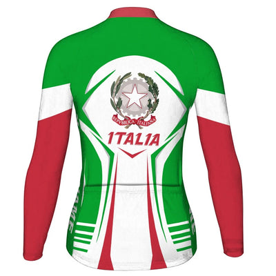 Custom Italia Women's Winter Thermal Fleece Cycling Jersey Long Sleeve