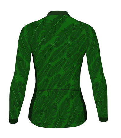 Personalize Green Women's Cycling Jersey Long Sleeve
