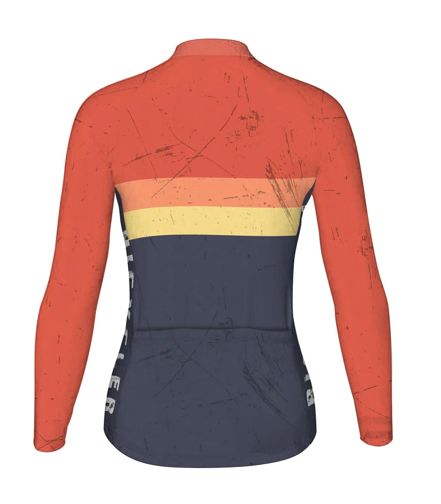 Personalize Vintage Women's Cycling Jersey Long Sleeve