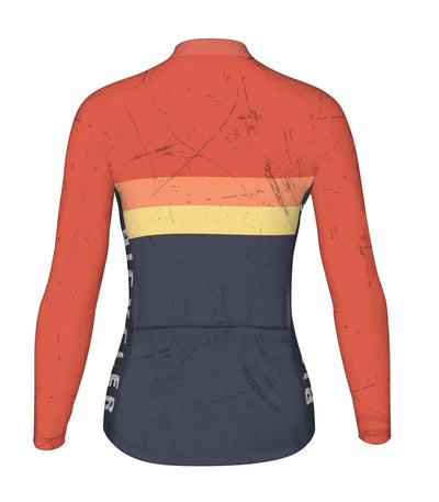 Personalize Vintage Women's Cycling Jersey Long Sleeve