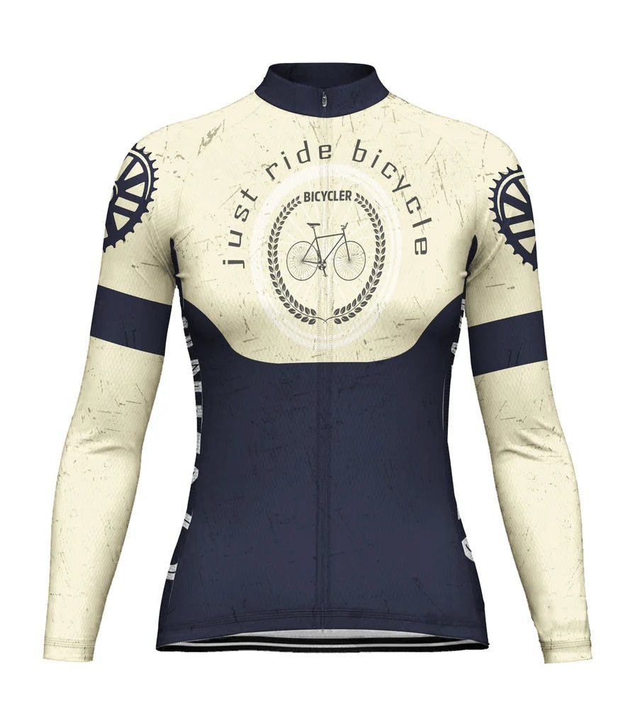 Personalize Vintage Women's Cycling Jersey Long Sleeve