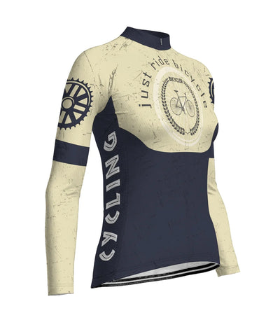 Personalize Vintage Women's Cycling Jersey Long Sleeve