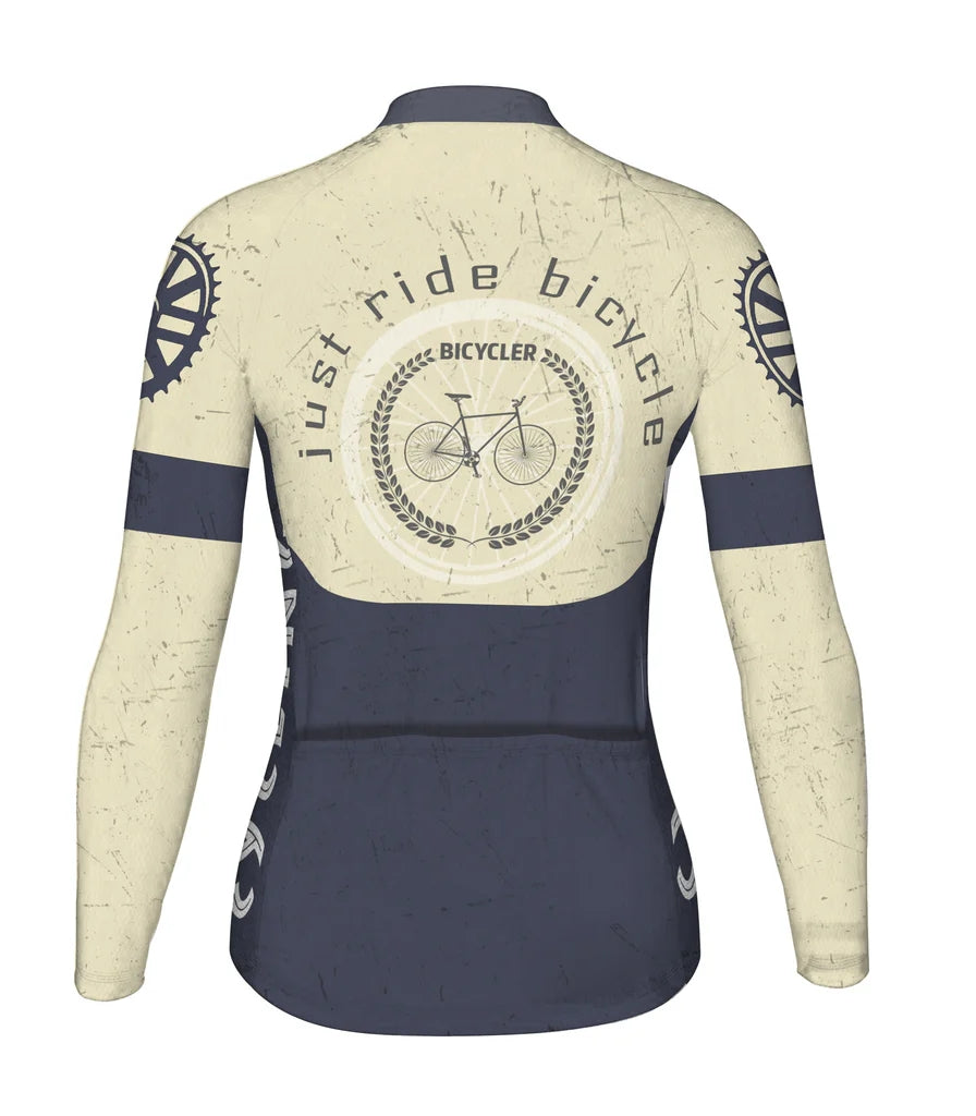 Personalize Vintage Women's Cycling Jersey Long Sleeve