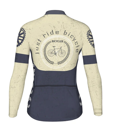 Personalize Vintage Women's Cycling Jersey Long Sleeve