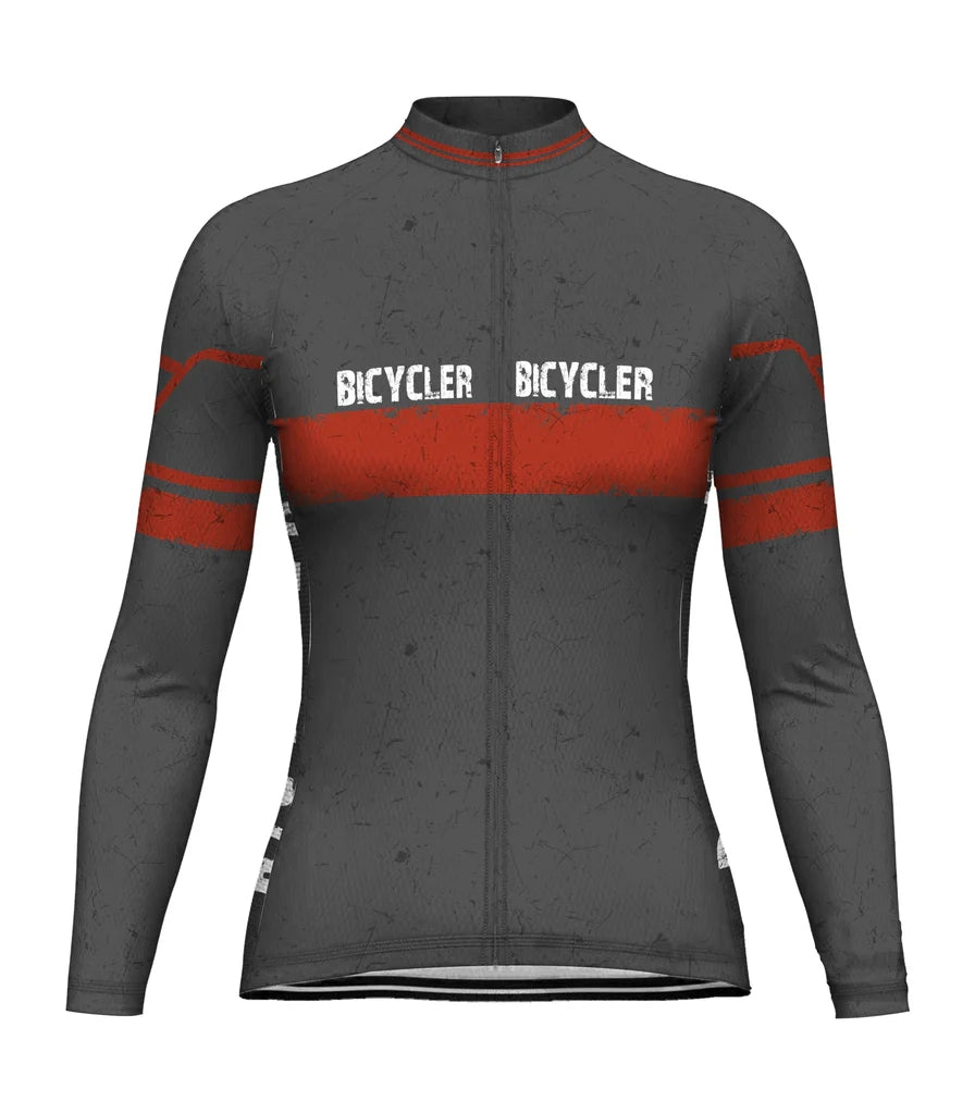 Personalize Vintage Women's Cycling Jersey Long Sleeve
