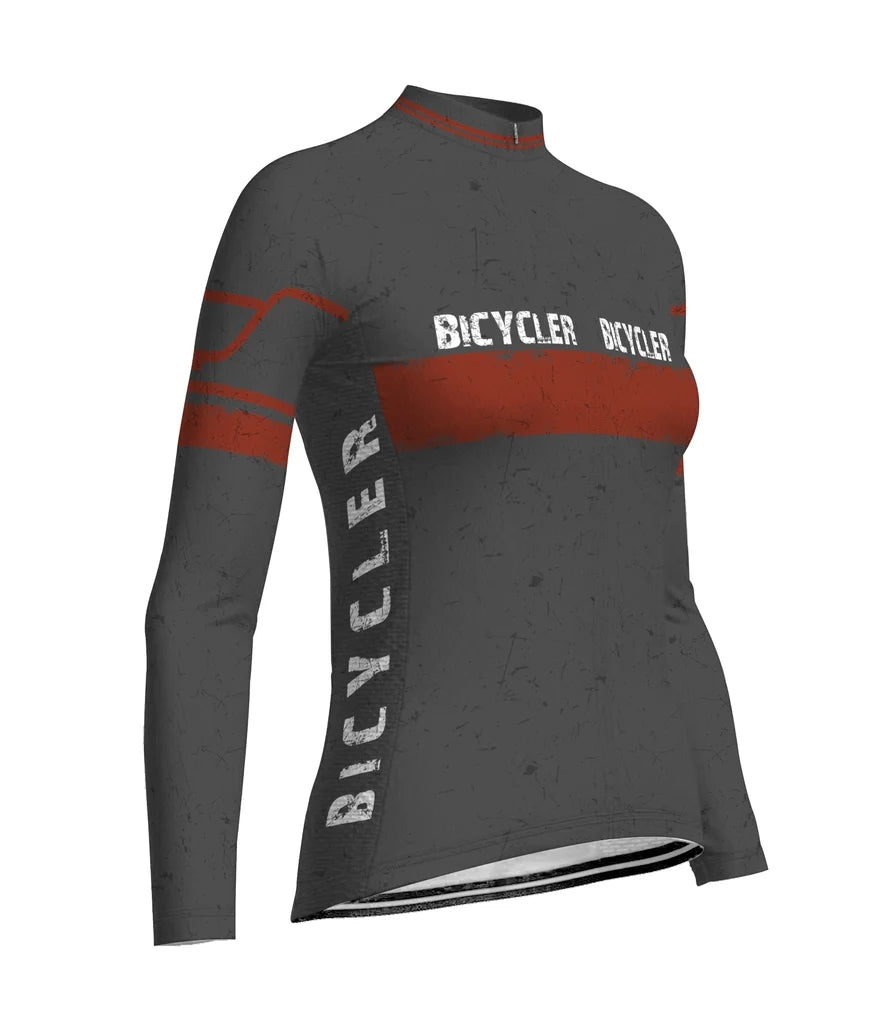 Personalize Vintage Women's Cycling Jersey Long Sleeve