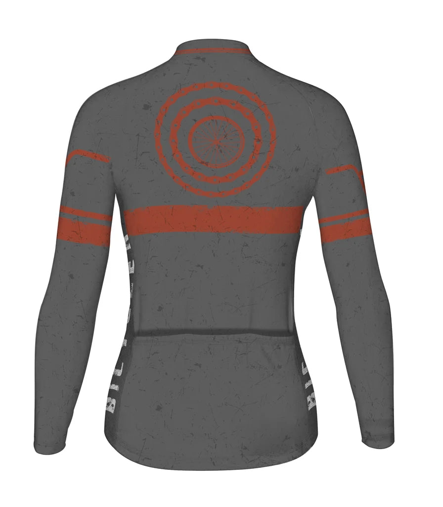 Personalize Vintage Women's Cycling Jersey Long Sleeve