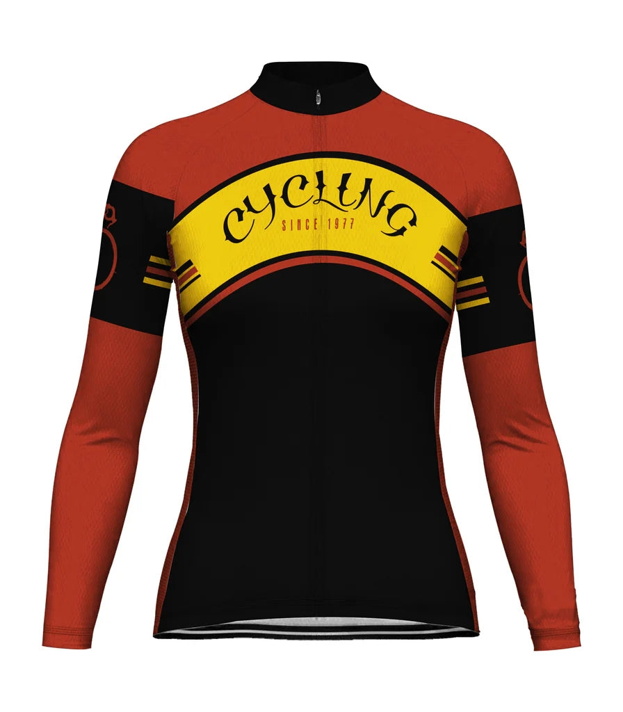 Personalize Vintage Women's Cycling Jersey Long Sleeve