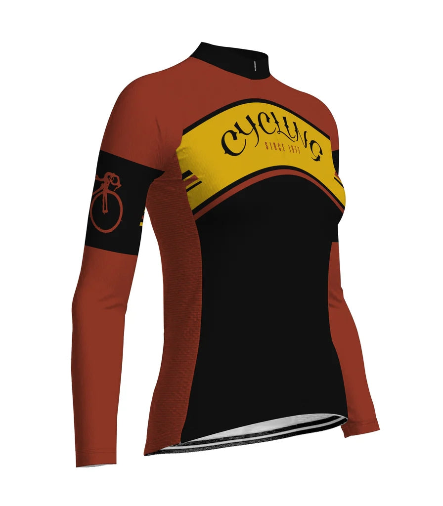 Personalize Vintage Women's Cycling Jersey Long Sleeve