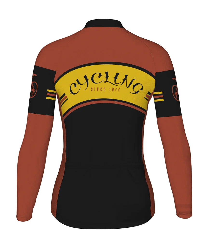 Personalize Vintage Women's Cycling Jersey Long Sleeve