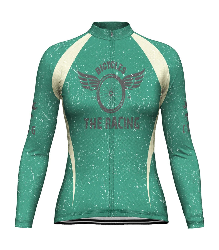 Personalize Vintage Women's Cycling Jersey Long Sleeve