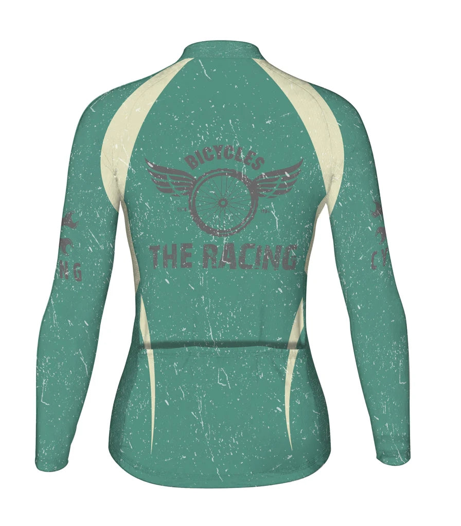 Personalize Vintage Women's Cycling Jersey Long Sleeve