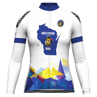 Personalize Wisconsin Women's Winter Thermal Fleece Cycling Jersey Long Sleeve