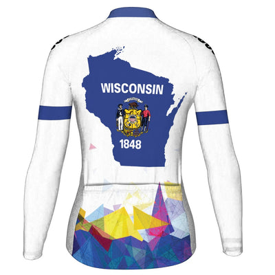 Personalize Wisconsin Women's Winter Thermal Fleece Cycling Jersey Long Sleeve