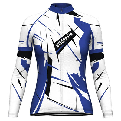 Personalize Wisconsin Women's Winter Thermal Fleece Cycling Jersey Long Sleeve