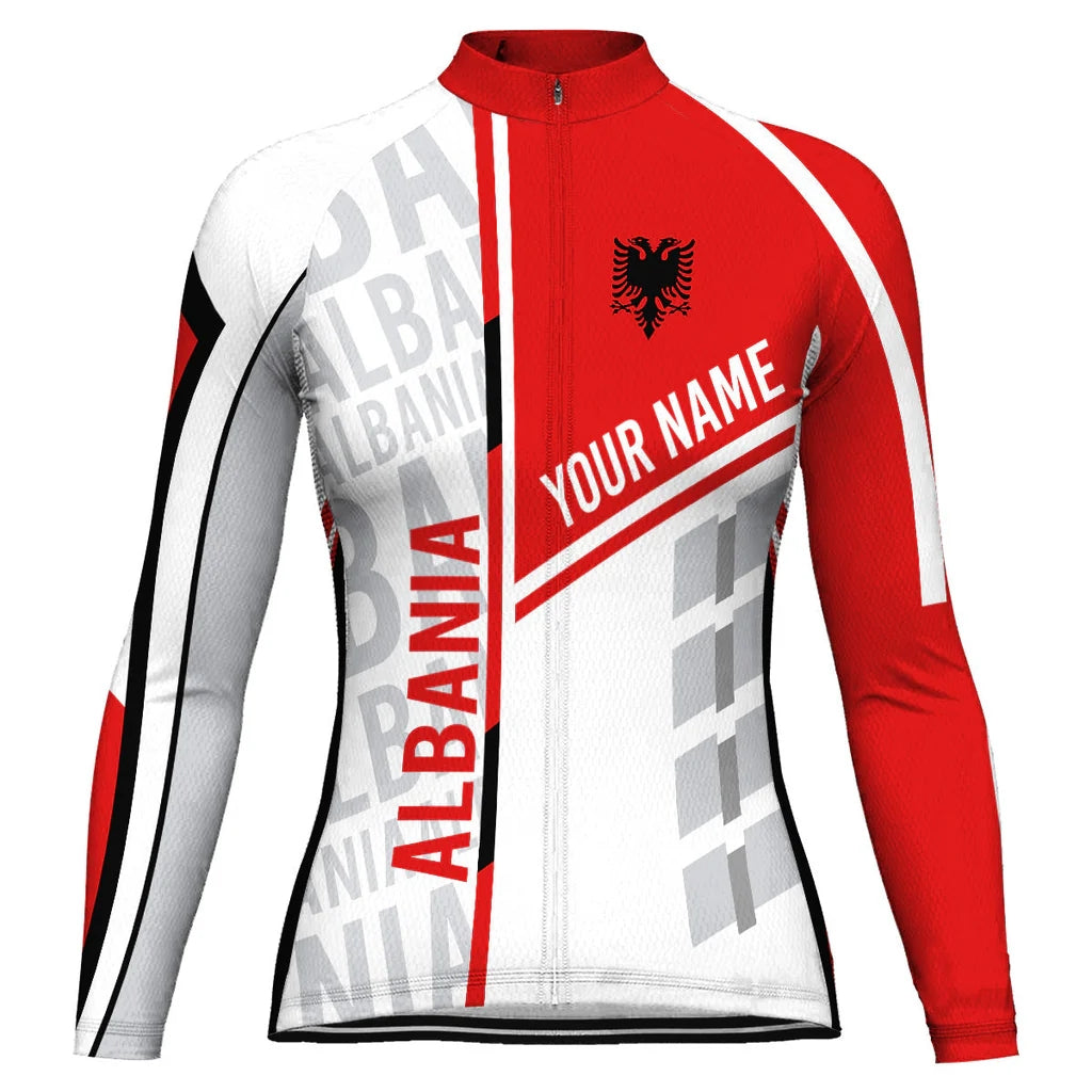 Customize Albania Women's Cycling Jersey Long Sleeve