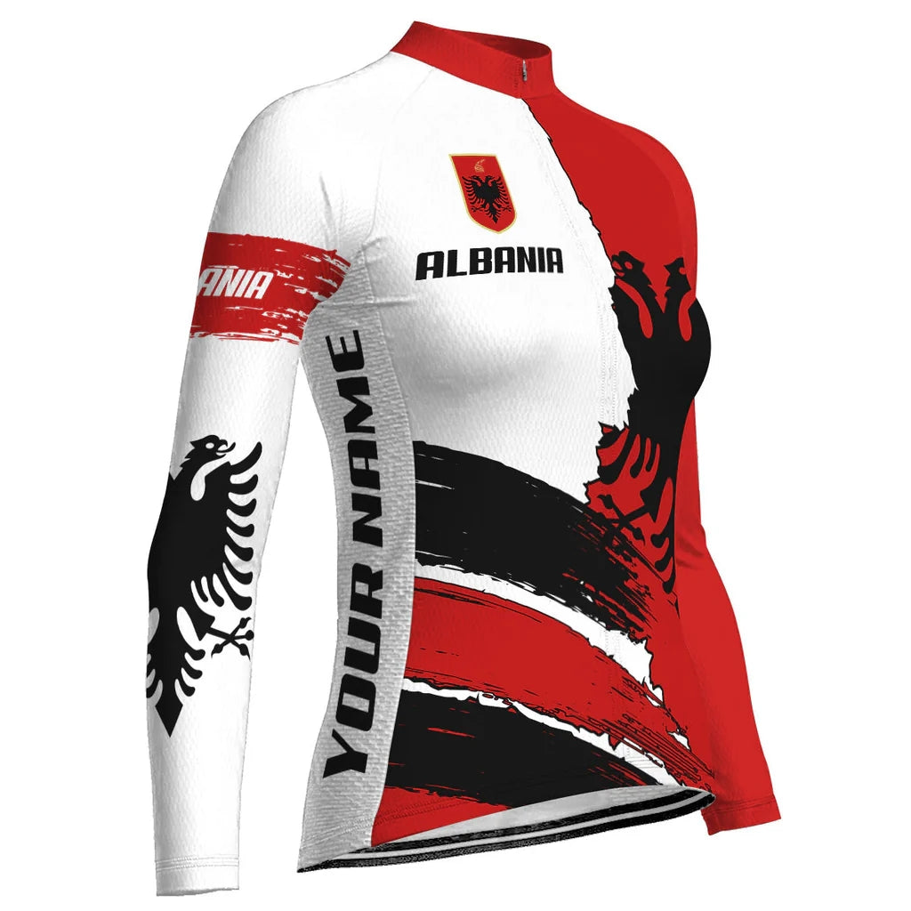 Customize Albania Women's Cycling Jersey Long Sleeve