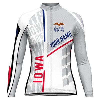 Customize Iowa Women's Winter Thermal Fleece Cycling Jersey Long Sleeve