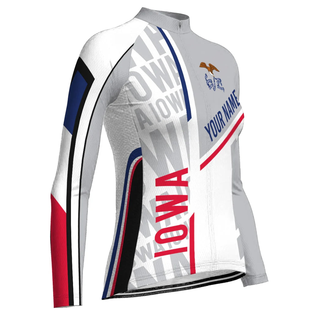 Customize Iowa Women's Winter Thermal Fleece Cycling Jersey Long Sleeve