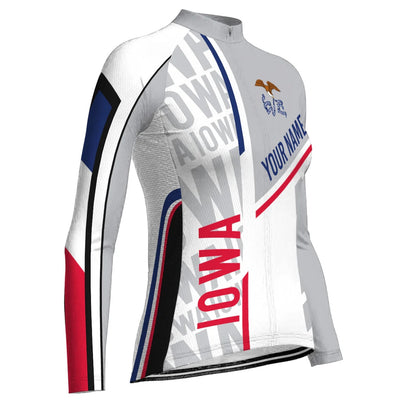 Customize Iowa Women's Winter Thermal Fleece Cycling Jersey Long Sleeve