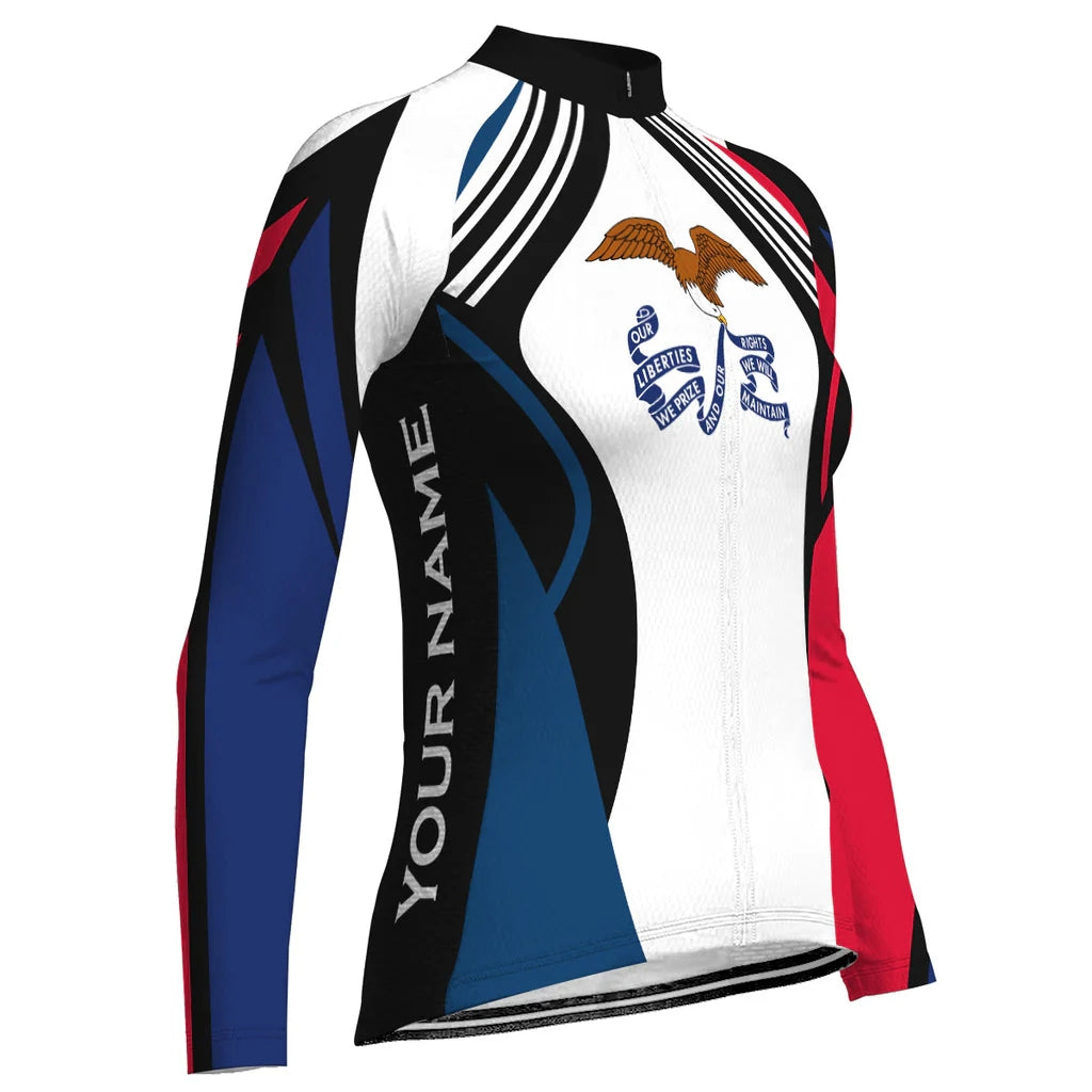 Customize Iowa Women's Winter Thermal Fleece Cycling Jersey Long Sleeve