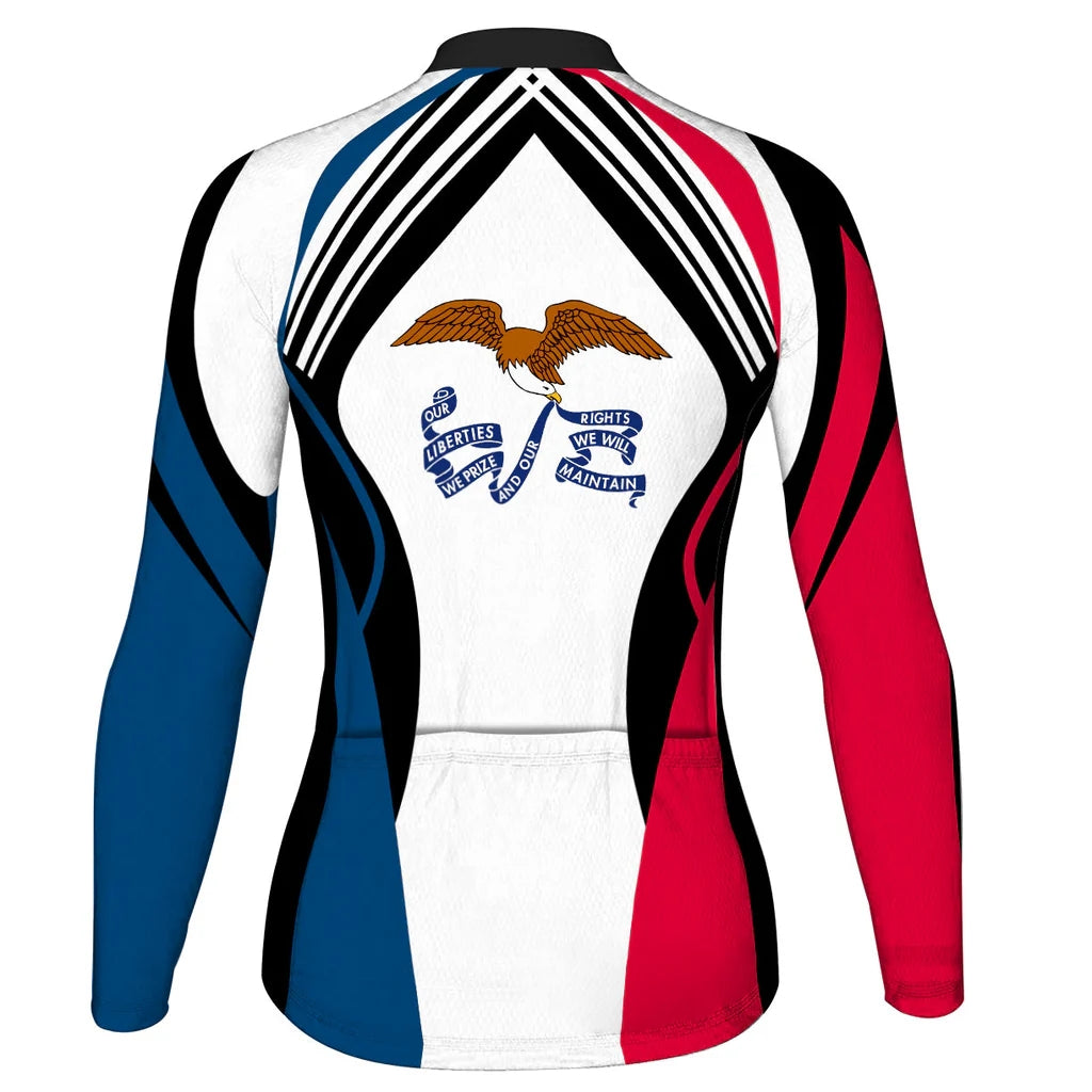Customize Iowa Women's Winter Thermal Fleece Cycling Jersey Long Sleeve