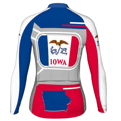 Customize Iowa Women's Winter Thermal Fleece Cycling Jersey Long Sleeve