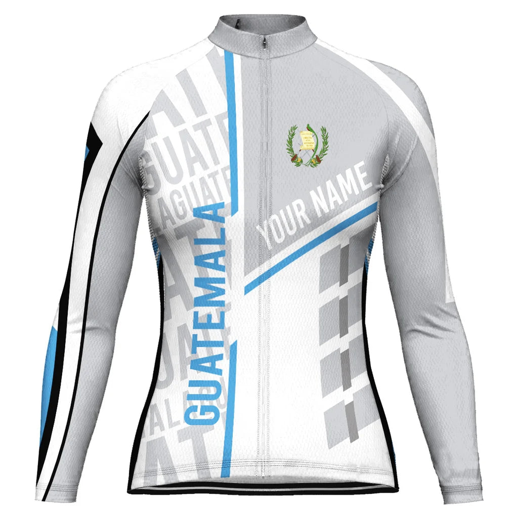 Customize Guatemala Women's Winter Thermal Fleece Cycling Jersey Long Sleeve