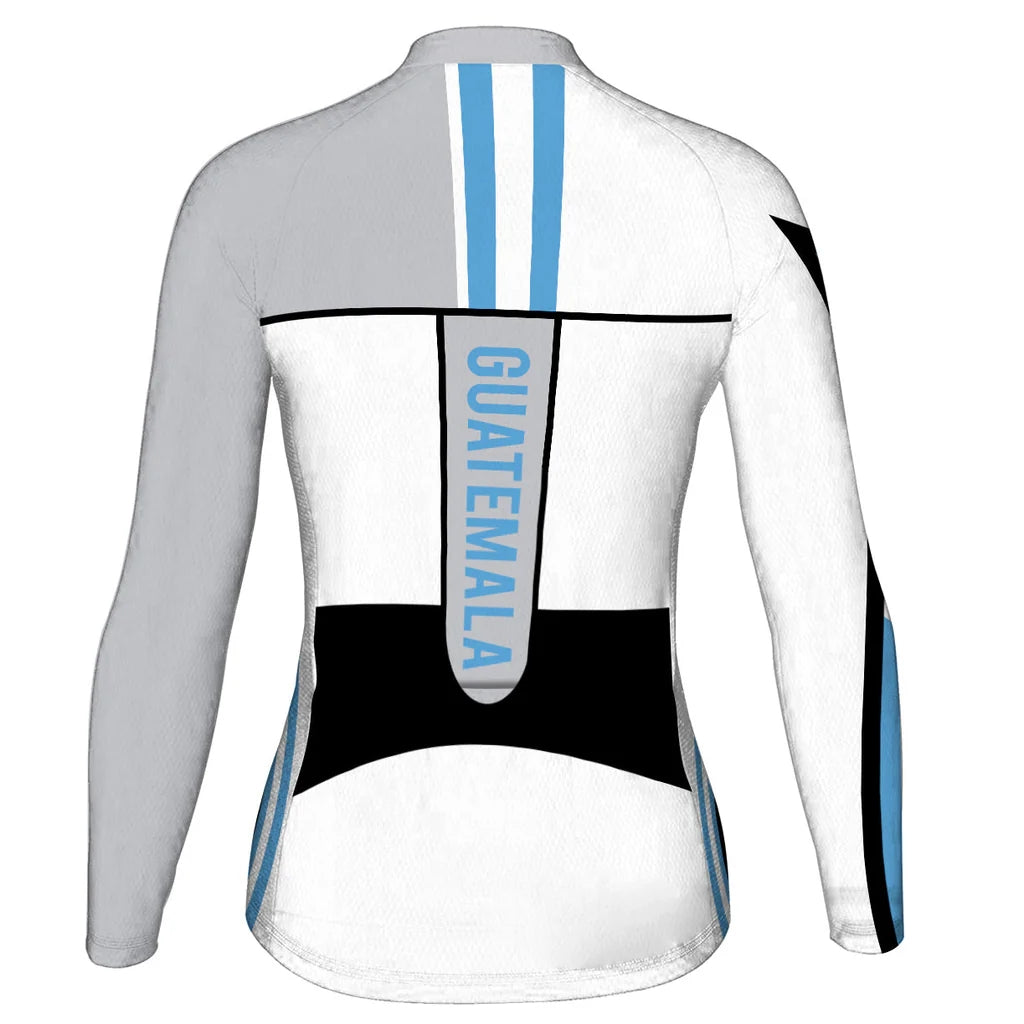 Customize Guatemala Women's Winter Thermal Fleece Cycling Jersey Long Sleeve