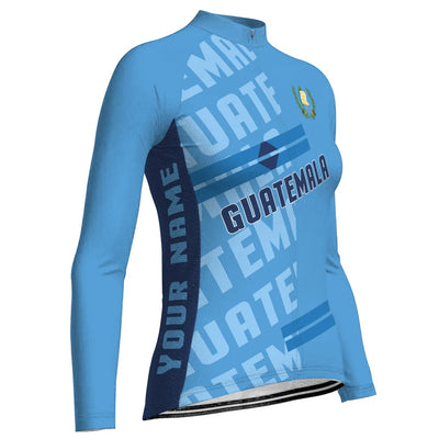 Customize Guatemala Women's Winter Thermal Fleece Cycling Jersey Long Sleeve