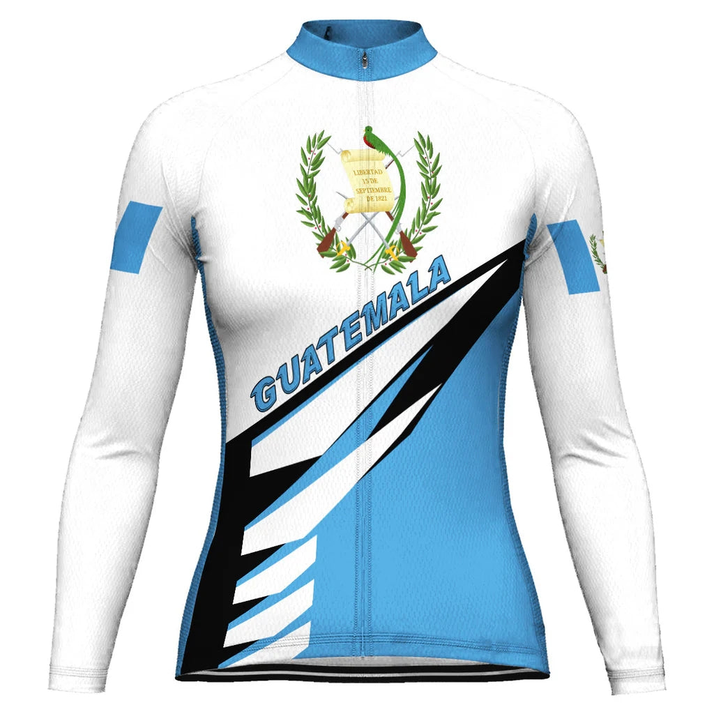 Customize Guatemala Women's Winter Thermal Fleece Cycling Jersey Long Sleeve