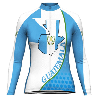 Customize Guatemala Women's Winter Thermal Fleece Cycling Jersey Long Sleeve