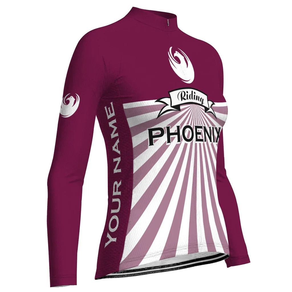 Customized Phoenix Women's Thermal Fleece Cycling Jersey Long Sleeve