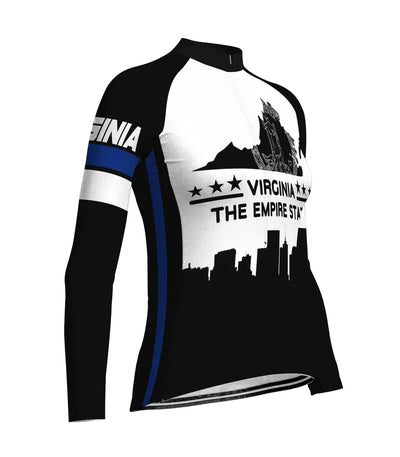 Customized Virginia Women's Thermal Fleece Cycling Jersey Long Sleeve