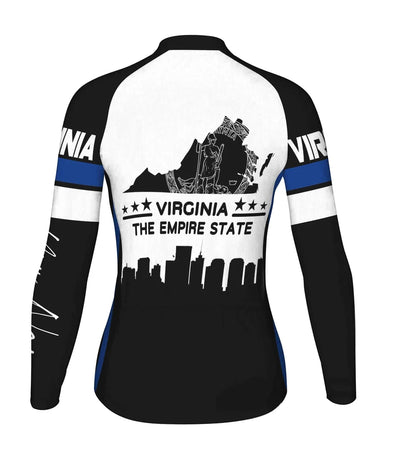 Customized Virginia Women's Thermal Fleece Cycling Jersey Long Sleeve