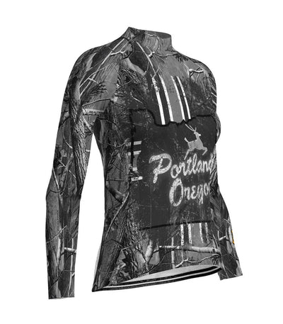 Customized Portland Women's Thermal Fleece Cycling Jersey Long Sleeve