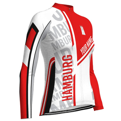 Customized Hamburg Women's Thermal Fleece Cycling Jersey Long Sleeve