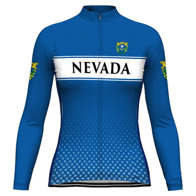 Personalized Nevada Women's Winter Thermal Fleece Cycling Jersey Long Sleeve